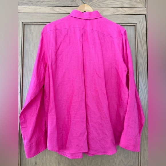 Chaps Classics Linen Button Front Collared Blouse / xlarge - Picture 4 of 13